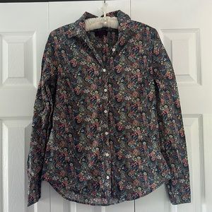 J Crew Liberty Fabric Button Down Blouse